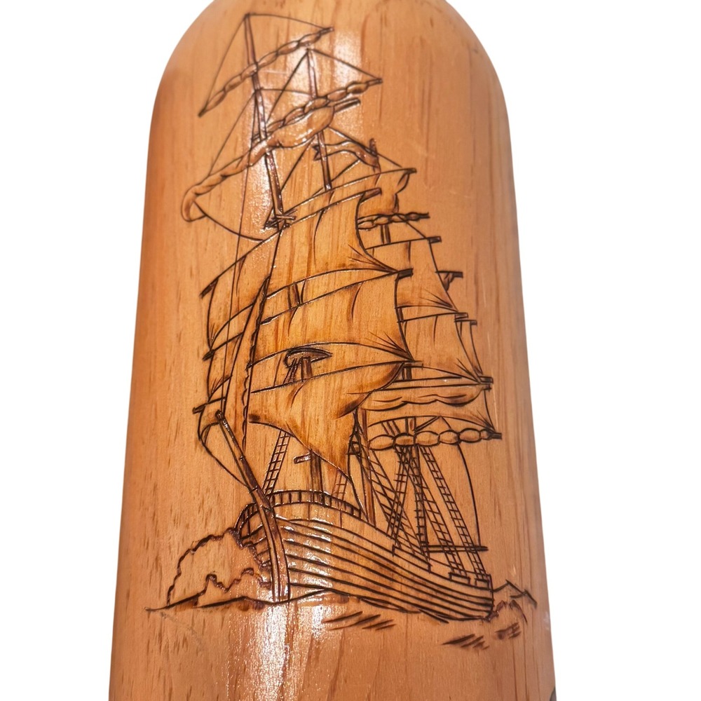 Vintage Hand Made Nautical Wood Buoy Decor Set Lighthouse Sailboat Maritime Art - Picture 3 of 10